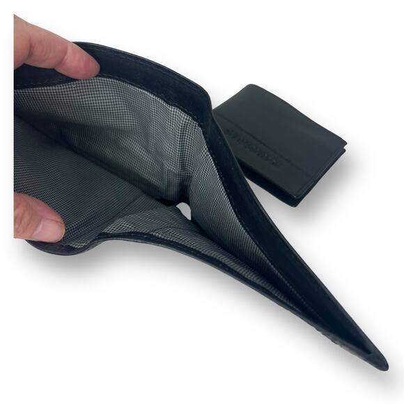 Spikes & Sparrow Alexander Black Leather RFID Billfold Credit Card Wallet Combo - Picture 12 of 13